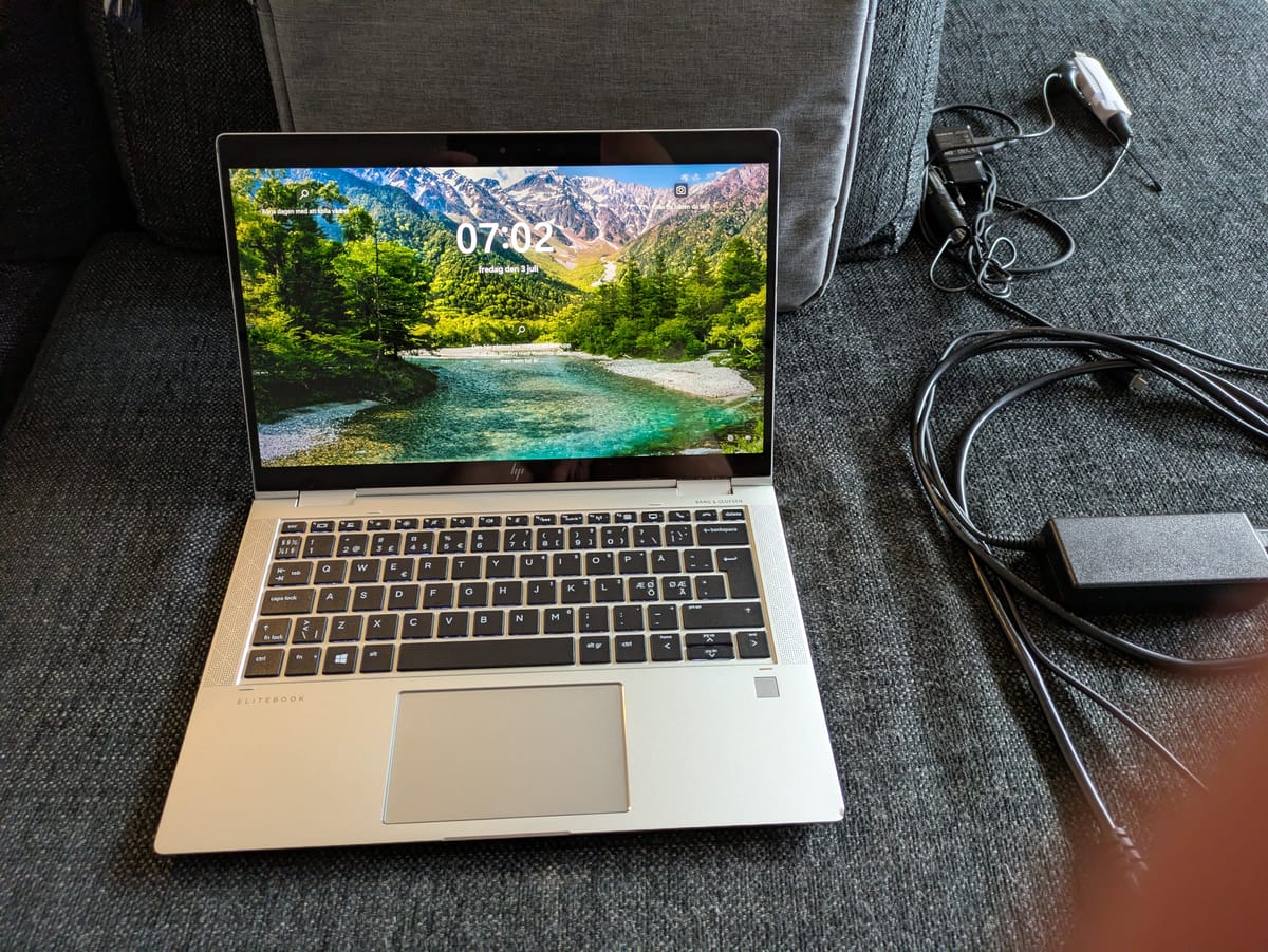 HP EliteBook x360 2-i-1 laptop, silver